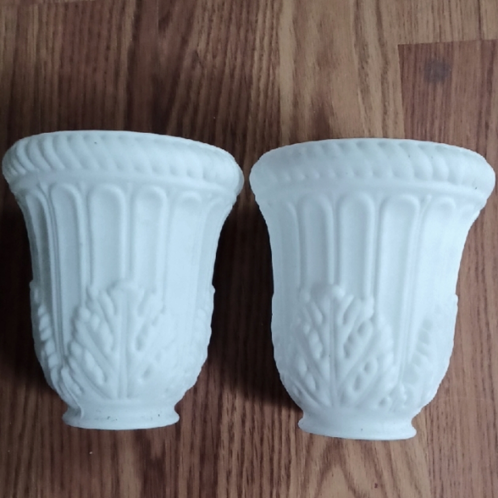 Vintage   White ART DECO Lamp Shades